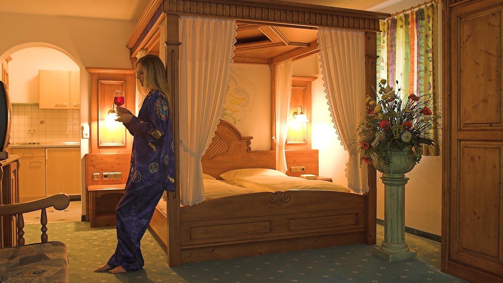 Hotel Mühle romantisches Himmelbettzimmer