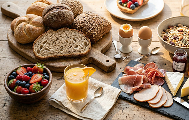 Reichhaltiges Frühstücksbuffet im Wanderhotel Mühle – inklusive in allen Pauschalen