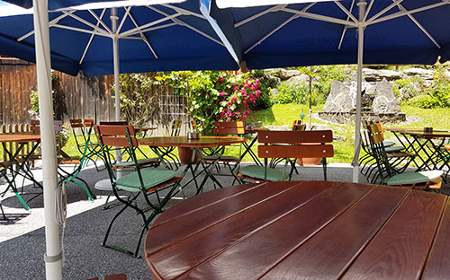 Wirtshaus und Biergarten im Gasthof Mühle Rinchnach